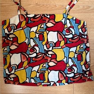 5/$25 -  VINTAGE Hand-made Abstract Multicolor Women's Top -